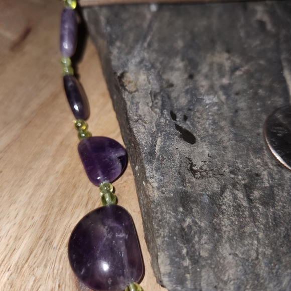 Jay King Amethyst, Peridot and Sterling Silver Necklace  NWOT - Picture 4 of 7